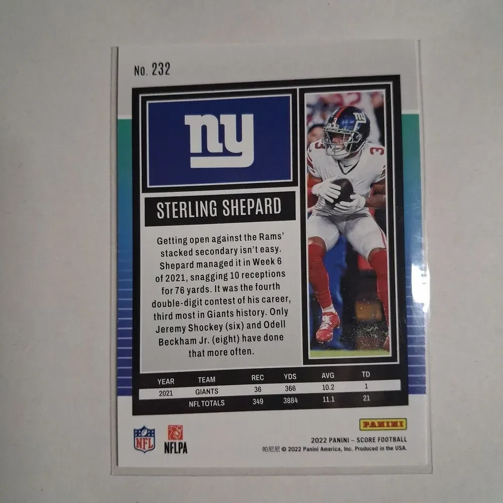 2022 Score - Sterling Shepard #232 Scorecard